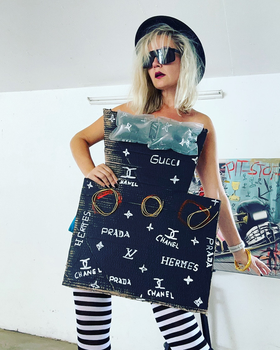 Abstraktes Ölgemälde in Blautönen